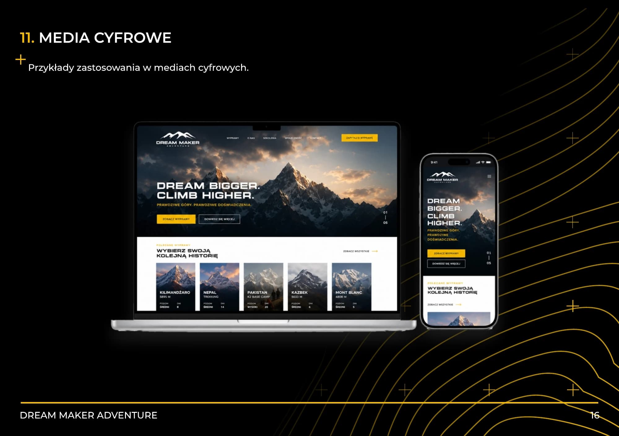 Prezentacja identyfikacji DreamMaker Adventure na komputerze i telefonie